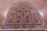 Garden Design Persian Hand Knotted Wool Rug - 6' 7" X 10' 3" - Golden Nile