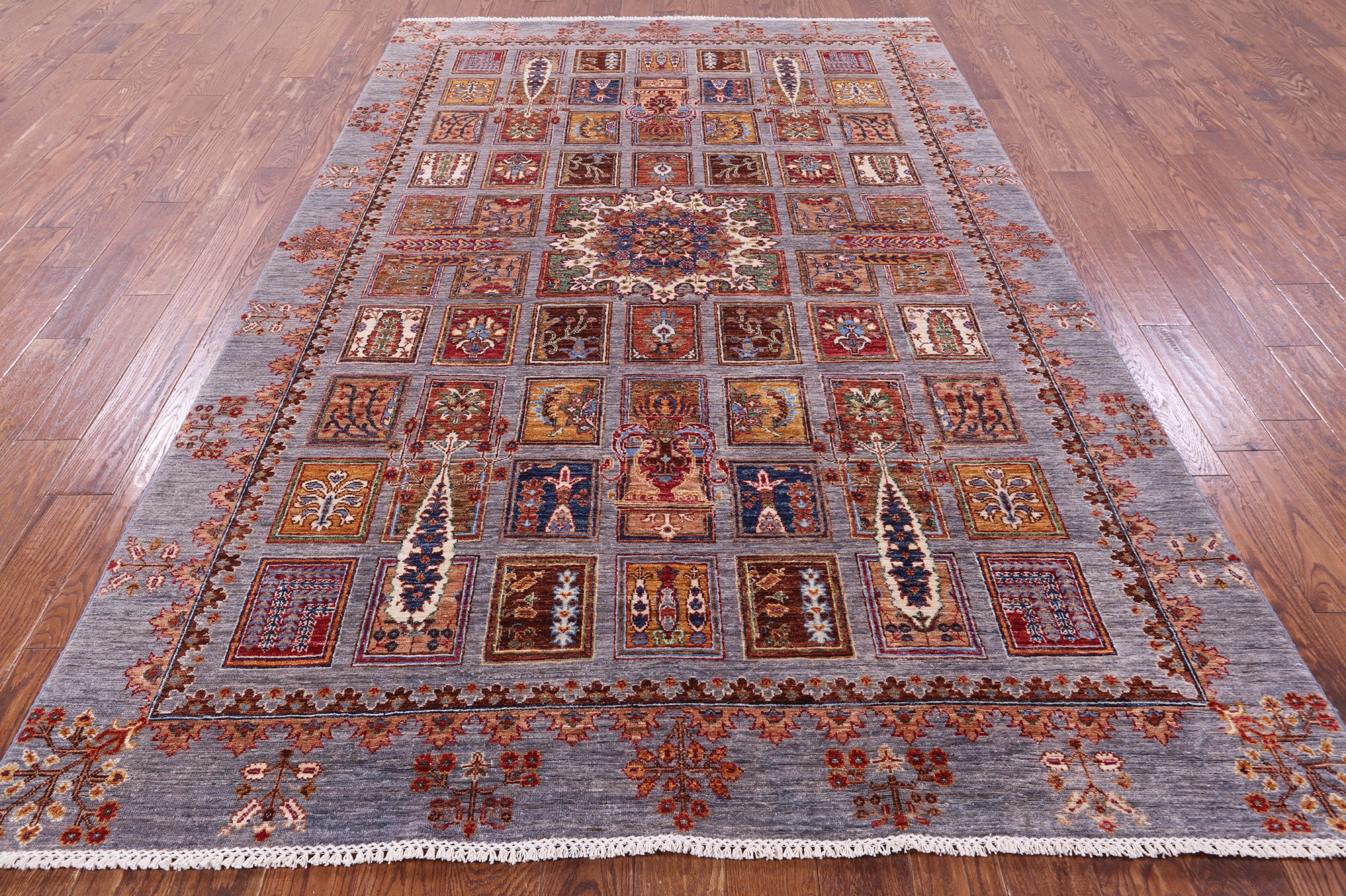 Garden Design Persian Hand Knotted Wool Rug - 6' 7" X 10' 3" - Golden Nile