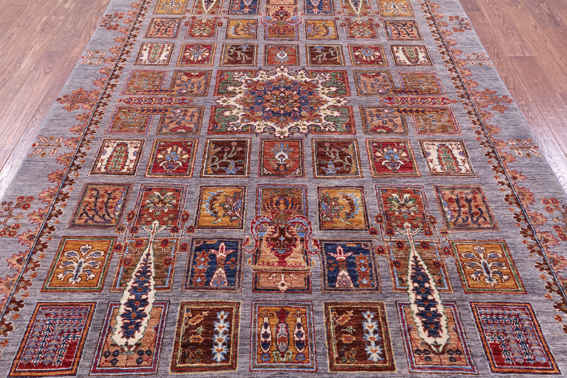 Garden Design Persian Hand Knotted Wool Rug - 6' 7" X 10' 3" - Golden Nile