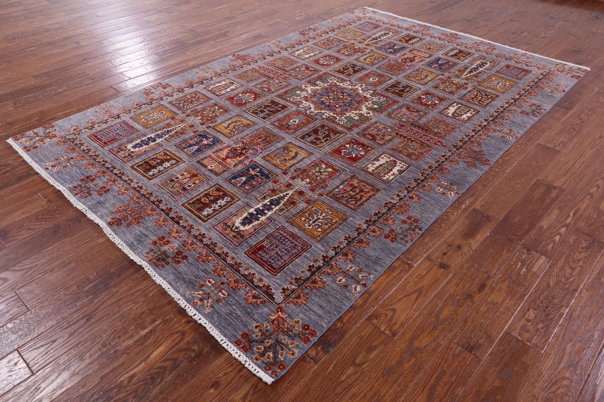 Garden Design Persian Hand Knotted Wool Rug - 6' 7" X 10' 3" - Golden Nile