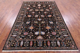 Brown Peshawar Hand Knotted Wool Rug - 6' 2" X 8' 10" - Golden Nile