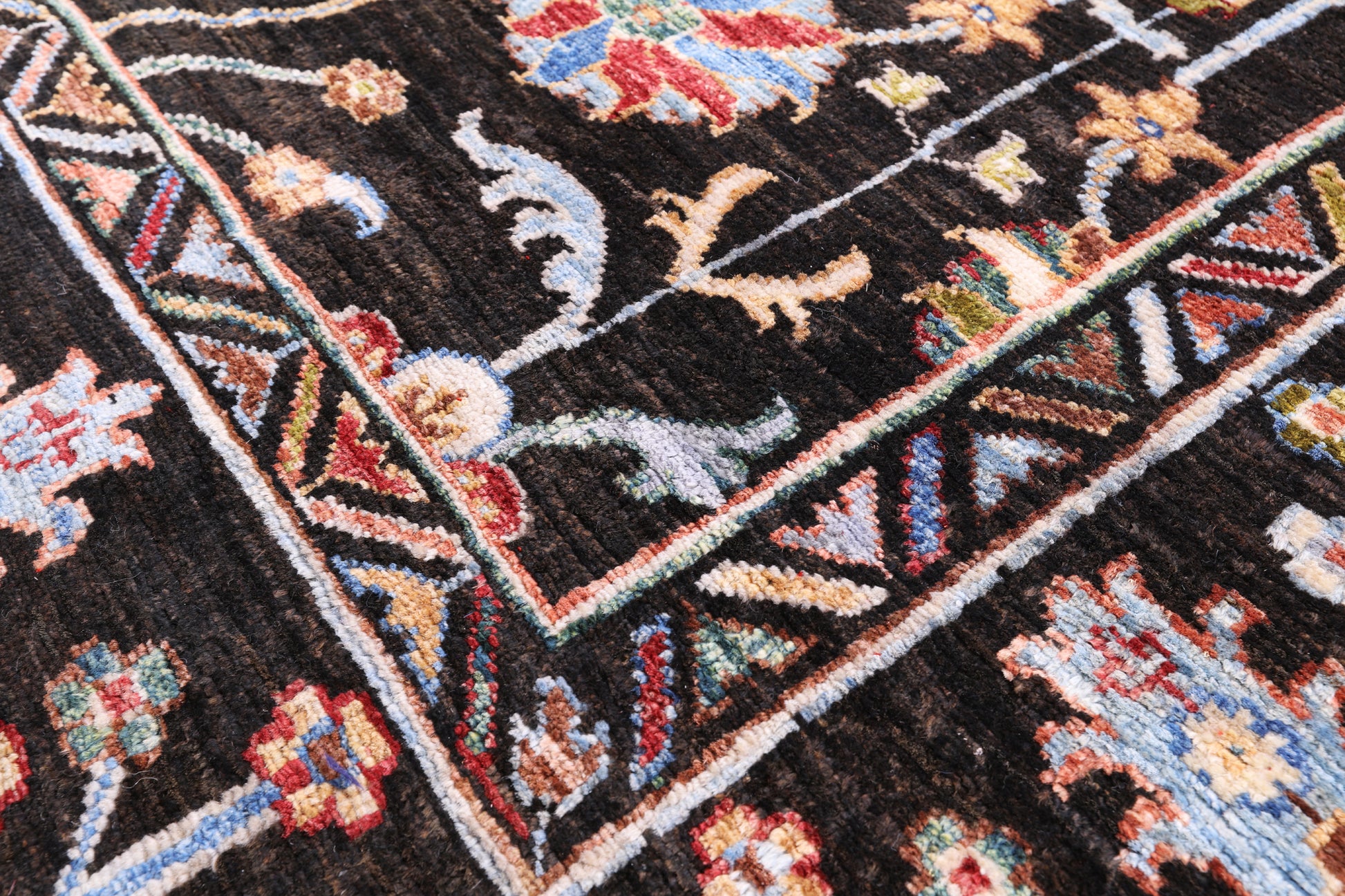 Brown Peshawar Hand Knotted Wool Rug - 6' 2" X 8' 10" - Golden Nile