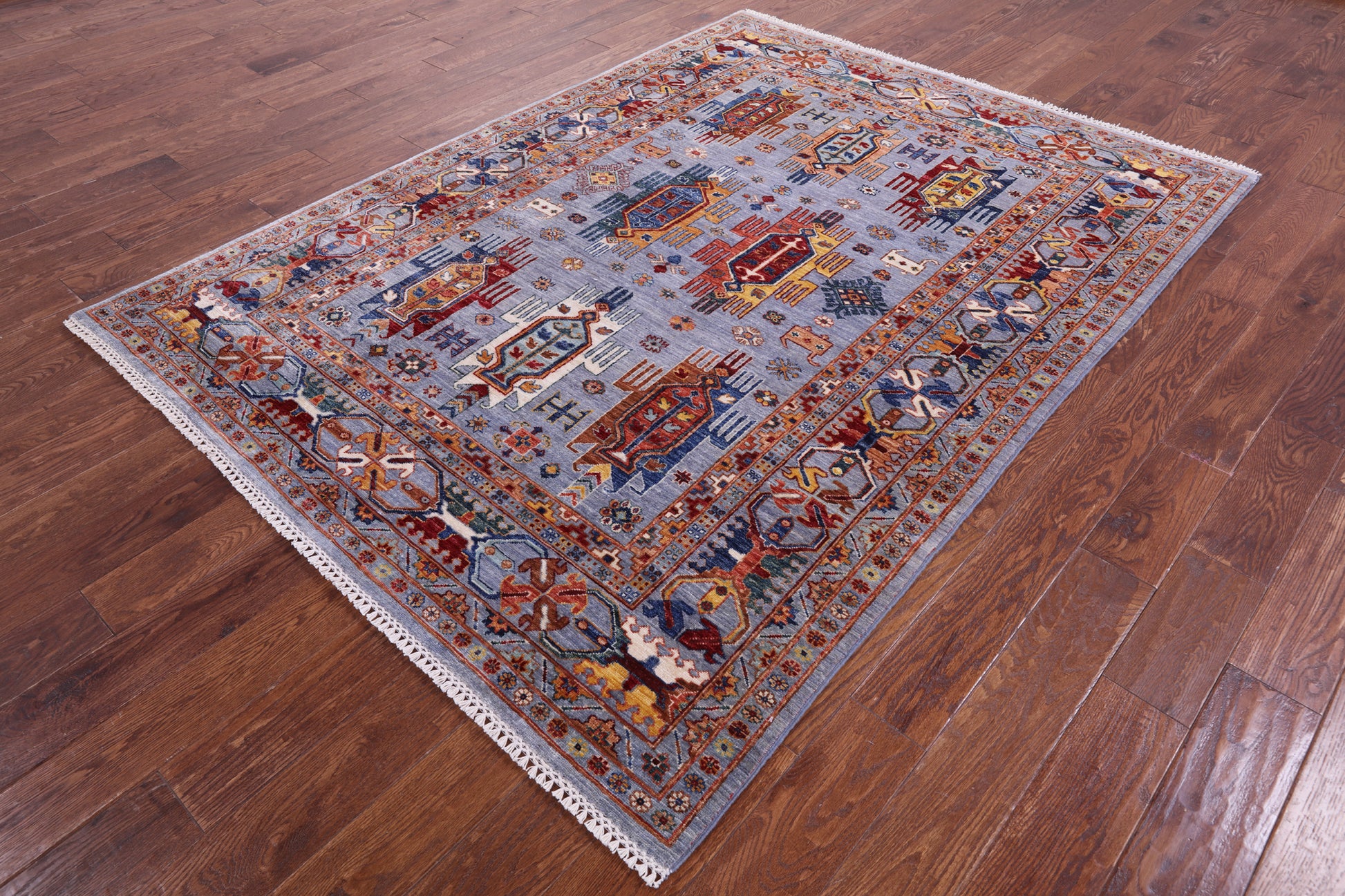 Persian Fine Serapi Hand Knotted Wool Rug - 5' 8" X 7' 7" - Golden Nile