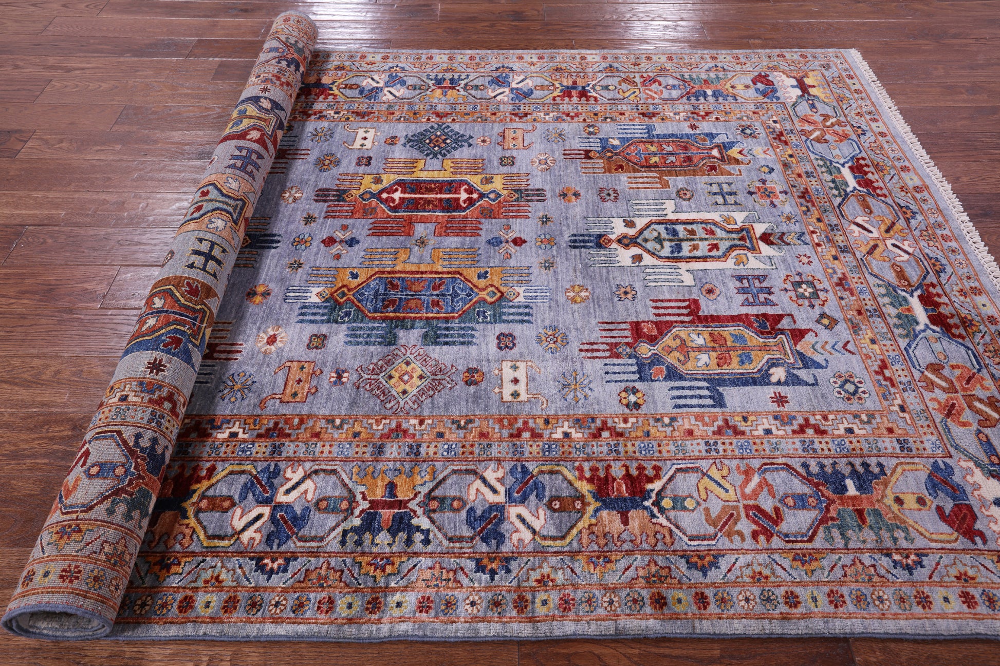 Persian Fine Serapi Hand Knotted Wool Rug - 5' 8" X 7' 7" - Golden Nile