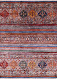 Khorjin Persian Gabbeh Hand Knotted Wool Rug - 5' 10" X 7' 8" - Golden Nile