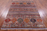 Khorjin Persian Gabbeh Hand Knotted Wool Rug - 5' 10" X 7' 8" - Golden Nile