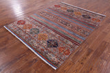 Khorjin Persian Gabbeh Hand Knotted Wool Rug - 5' 10" X 7' 8" - Golden Nile