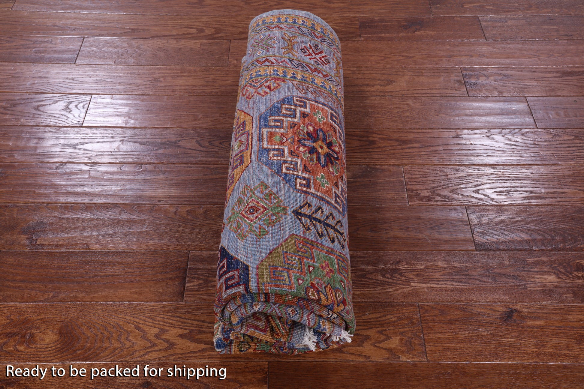 Blue Turkmen Ersari Hand Knotted Wool Rug - 5' 8" X 8' 0" - Golden Nile