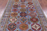 Blue Turkmen Ersari Hand Knotted Wool Rug - 5' 8" X 8' 0" - Golden Nile