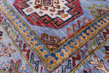 Blue Turkmen Ersari Hand Knotted Wool Rug - 5' 8" X 8' 0" - Golden Nile
