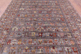 Tribal Persian Gabbeh Handmade Wool Rug - 8' 0" X 11' 4" - Golden Nile