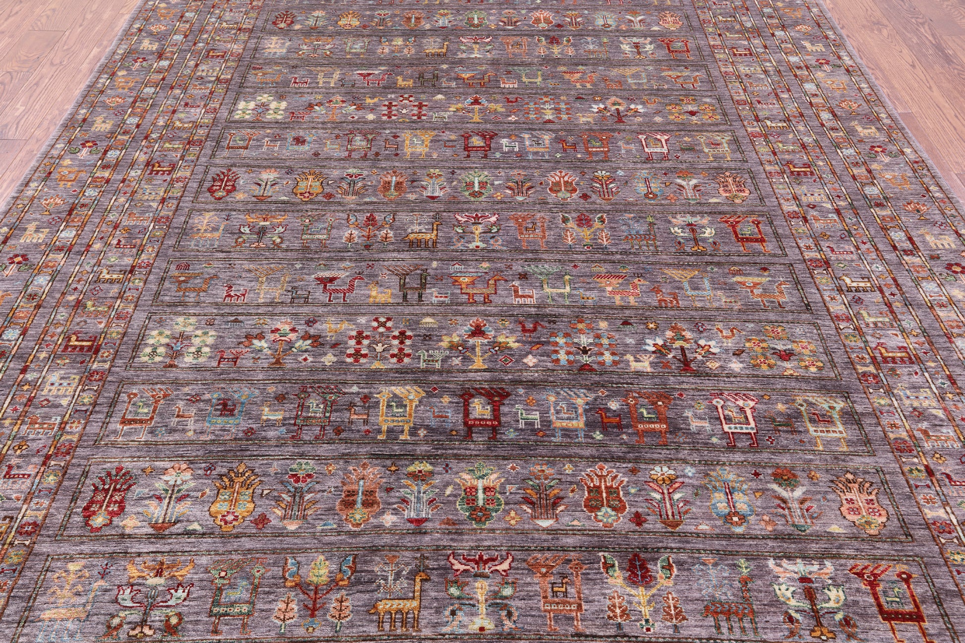 Tribal Persian Gabbeh Handmade Wool Rug - 8' 0" X 11' 4" - Golden Nile