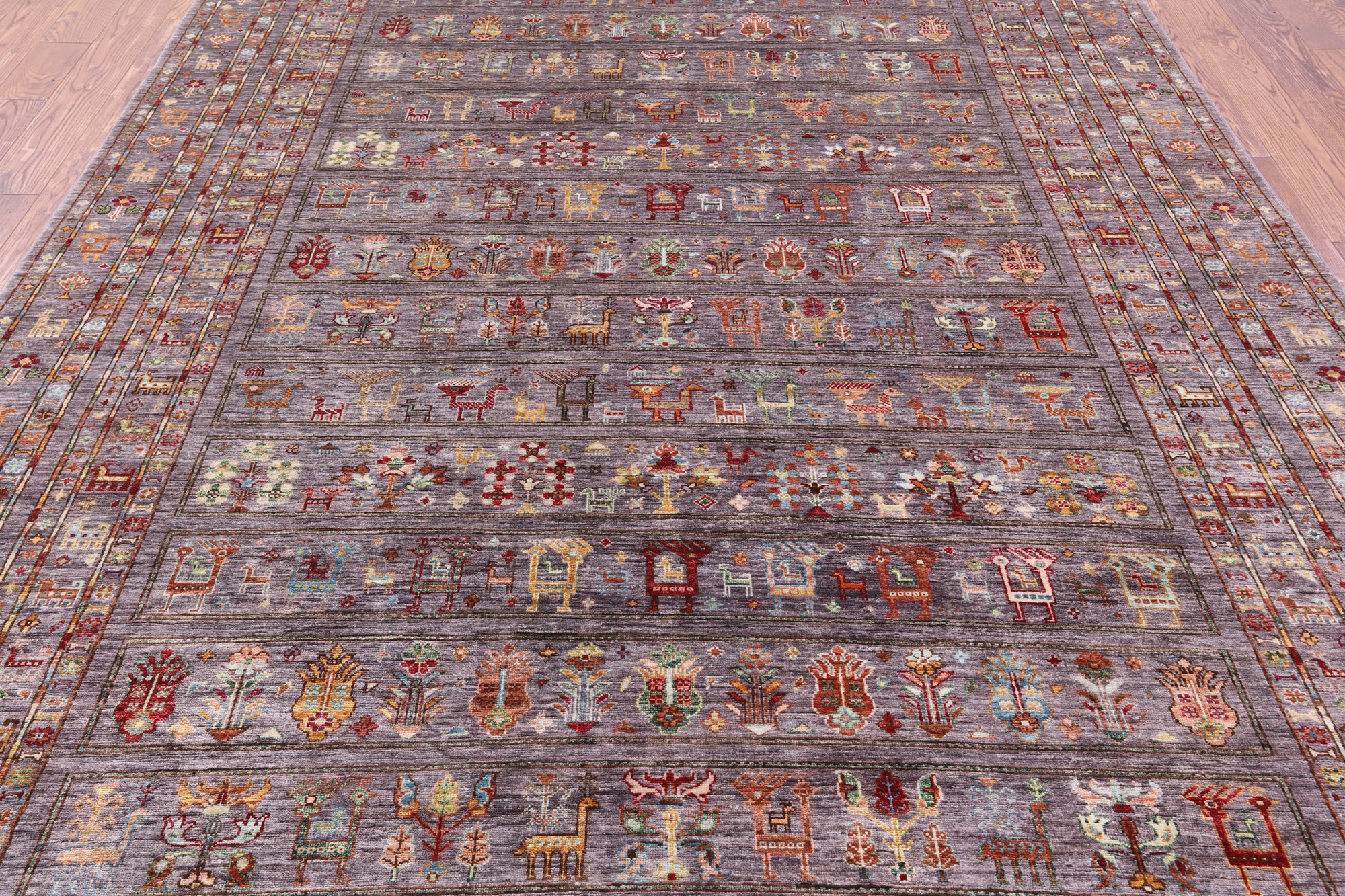 Tribal Persian Gabbeh Handmade Wool Rug - 8' 0" X 11' 4" - Golden Nile