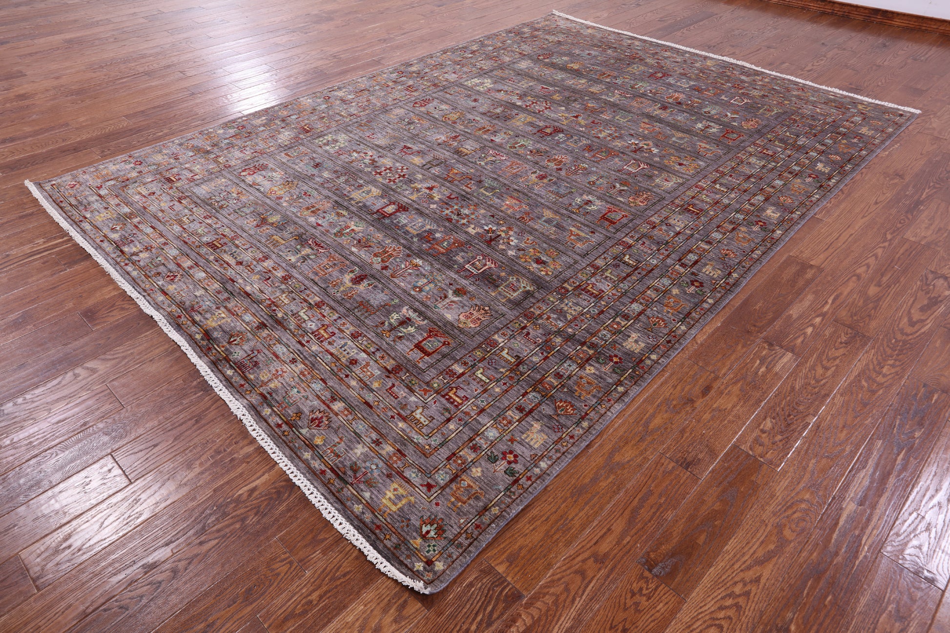 Tribal Persian Gabbeh Handmade Wool Rug - 8' 0" X 11' 4" - Golden Nile