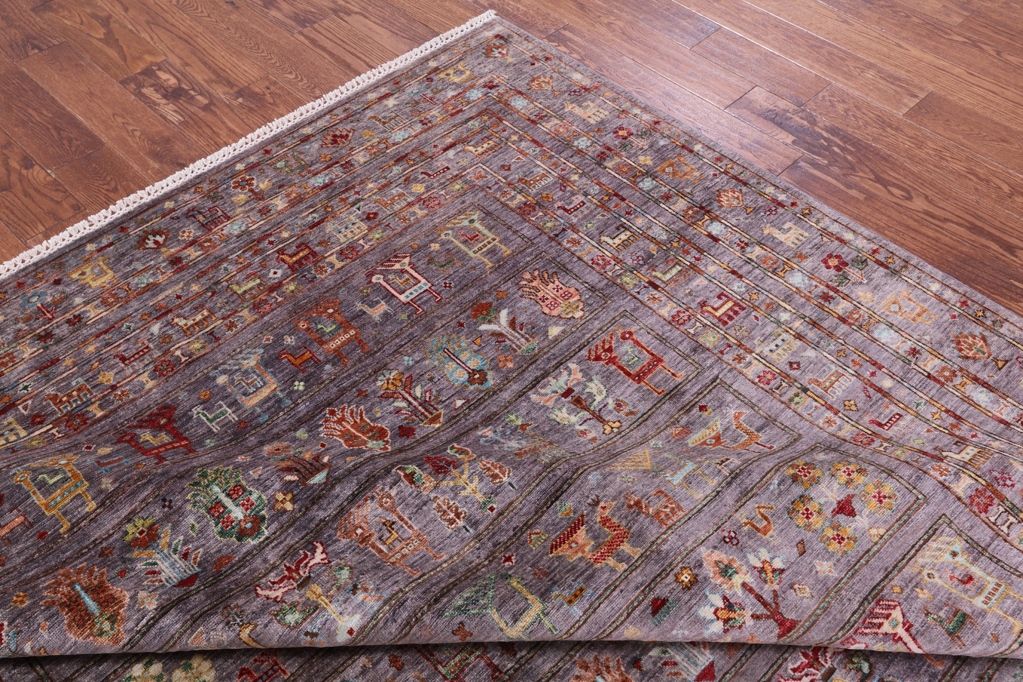 Tribal Persian Gabbeh Handmade Wool Rug - 8' 0" X 11' 4" - Golden Nile
