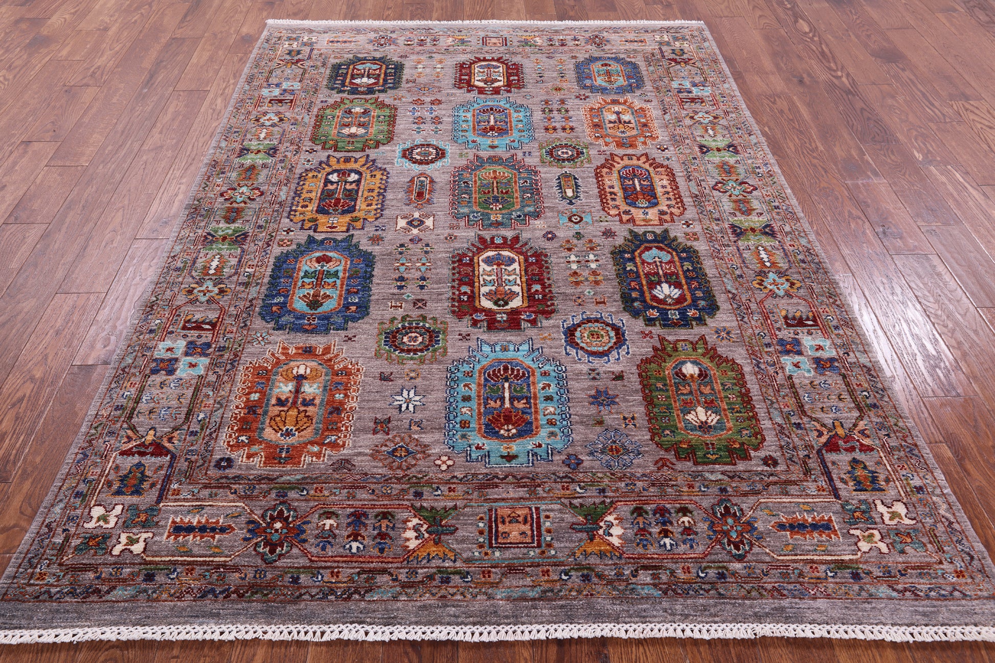 Turkmen Ersari Hand Knotted Wool Rug - 5' 10" X 8' 0" - Golden Nile