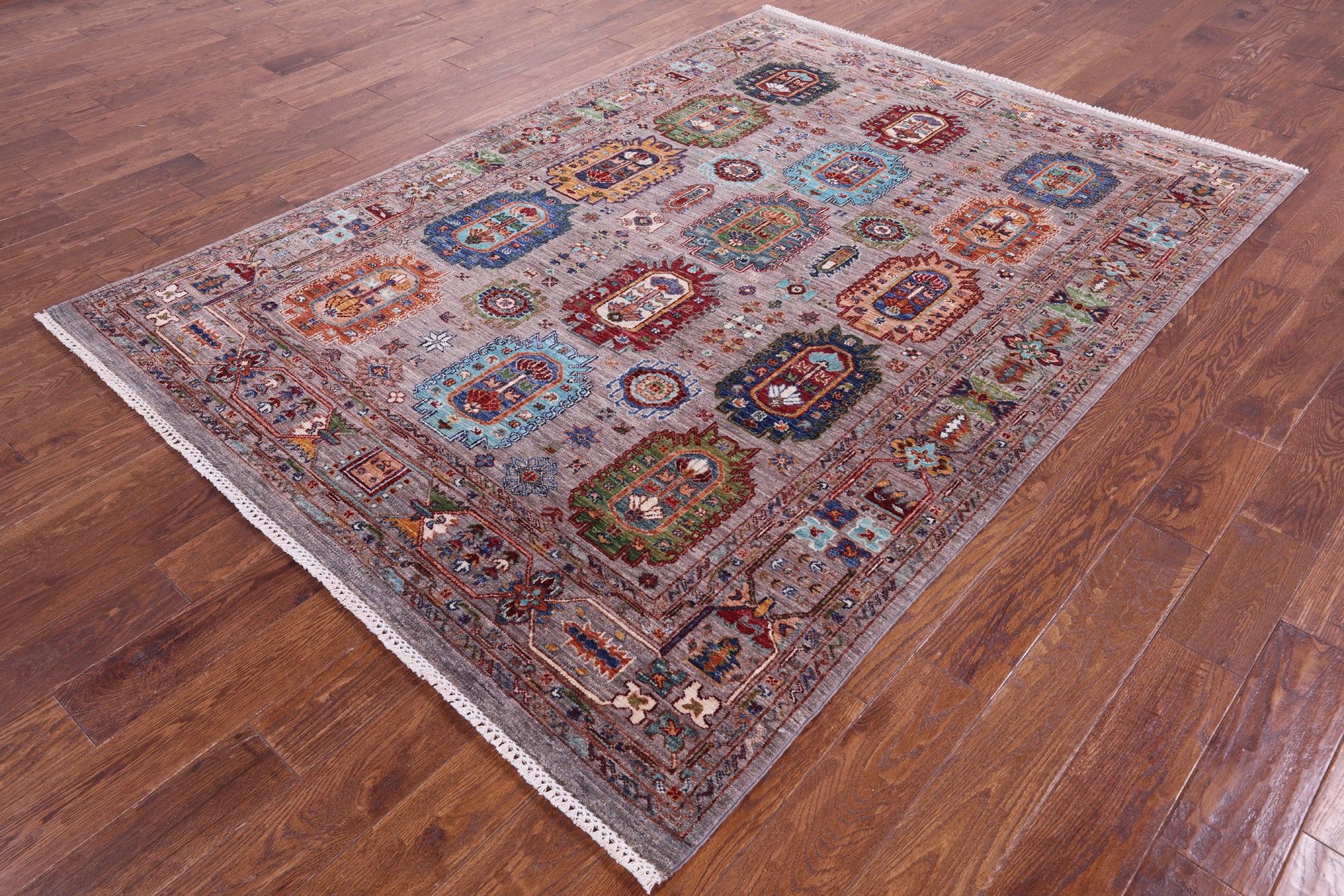 Turkmen Ersari Hand Knotted Wool Rug - 5' 10" X 8' 0" - Golden Nile