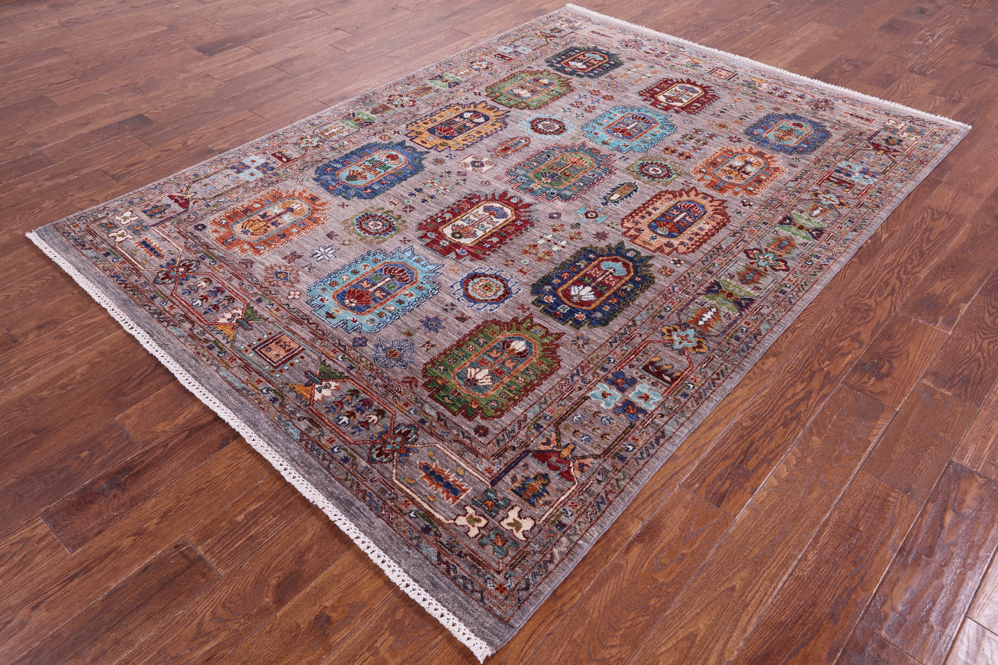 Turkmen Ersari Hand Knotted Wool Rug - 5' 10" X 8' 0" - Golden Nile