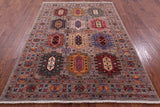 Turkmen Ersari Hand Knotted Wool Rug - 5' 10" X 8' 2" - Golden Nile