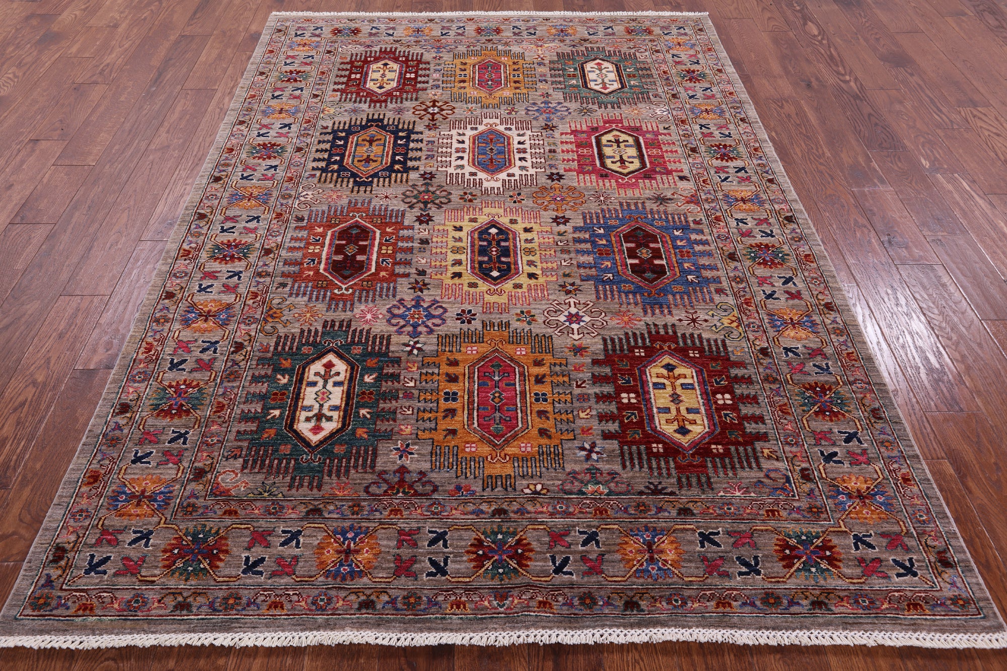 Turkmen Ersari Hand Knotted Wool Rug - 5' 10" X 8' 2" - Golden Nile