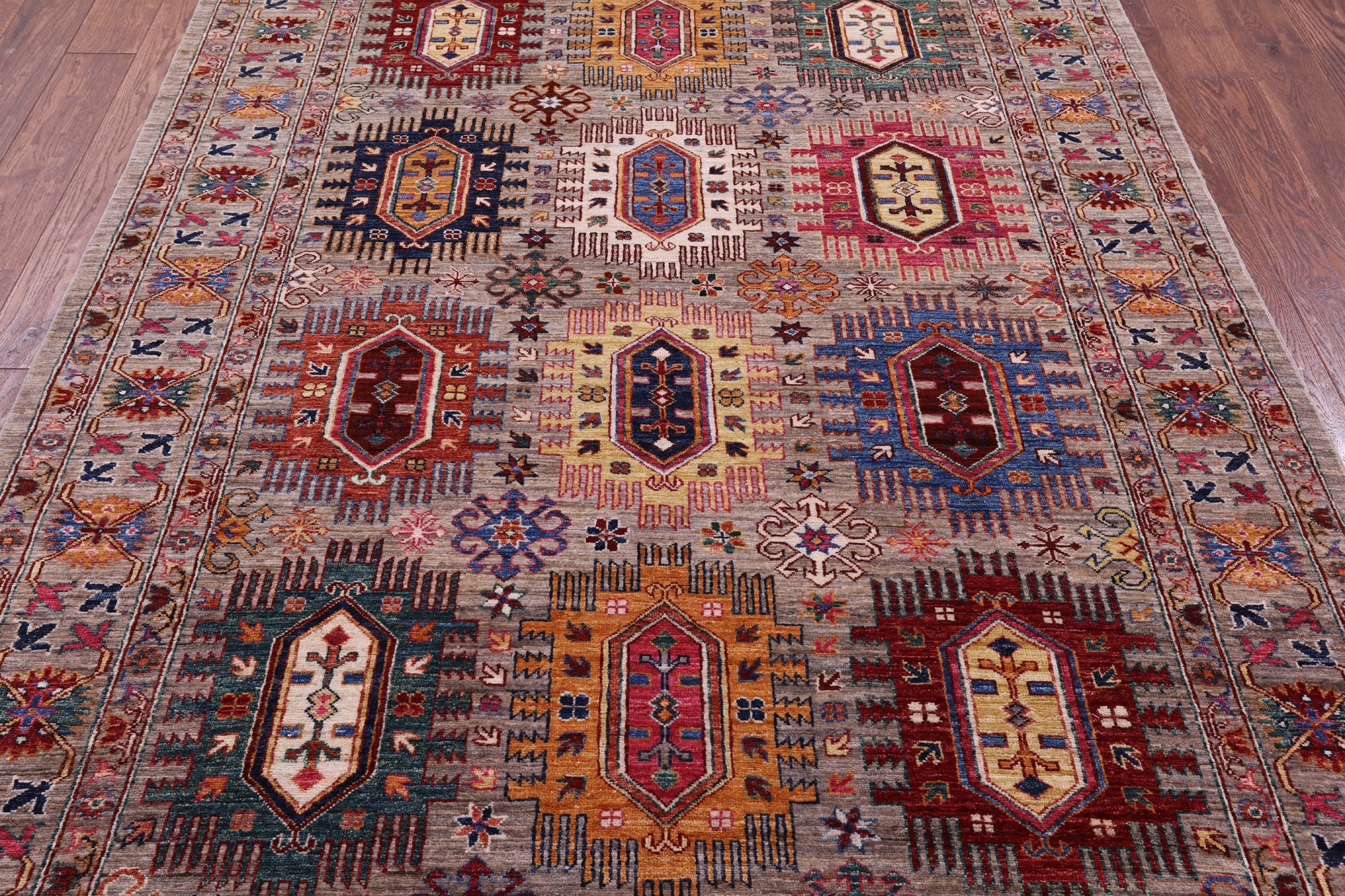 Turkmen Ersari Hand Knotted Wool Rug - 5' 10" X 8' 2" - Golden Nile