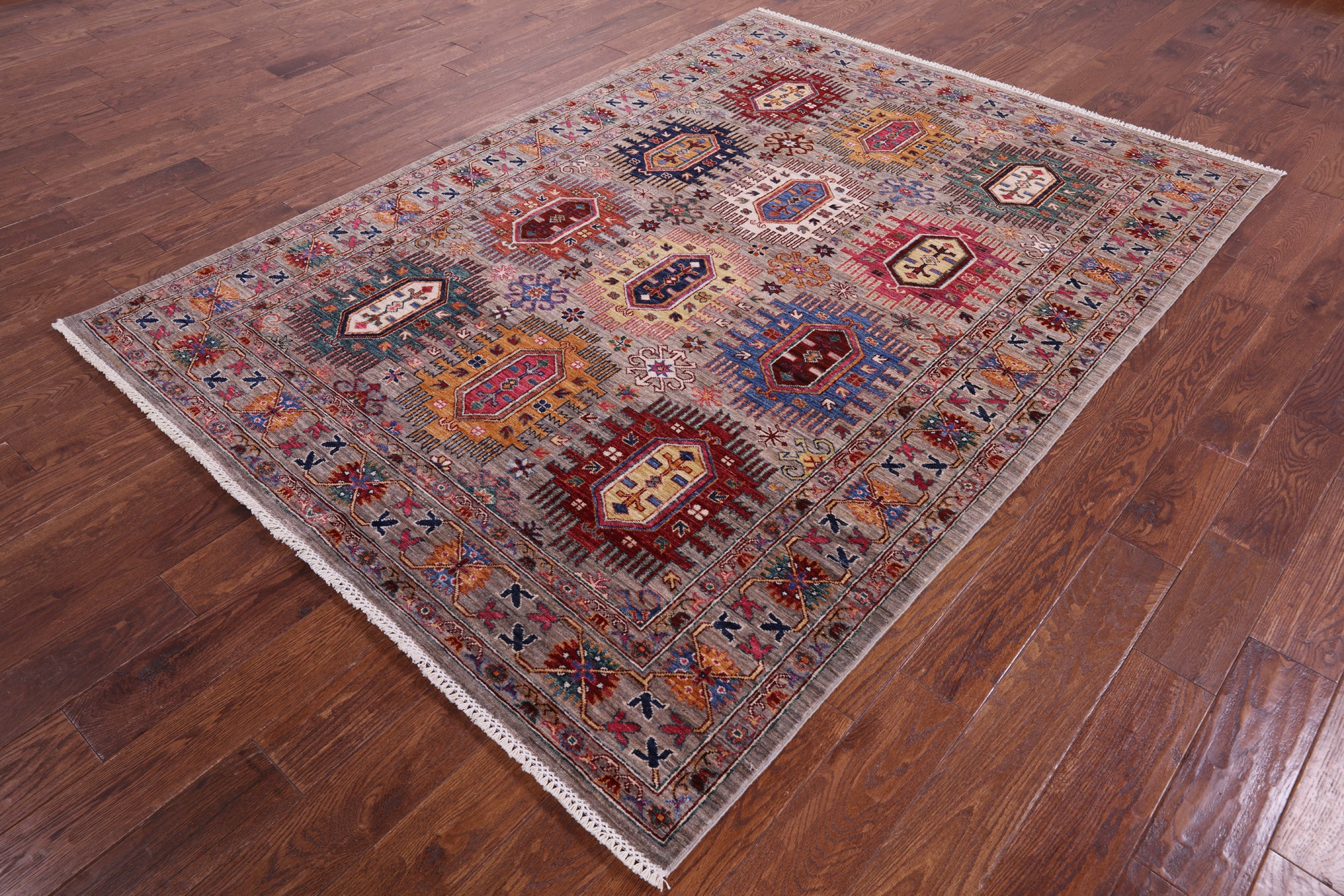 Turkmen Ersari Hand Knotted Wool Rug - 5' 10" X 8' 2" - Golden Nile