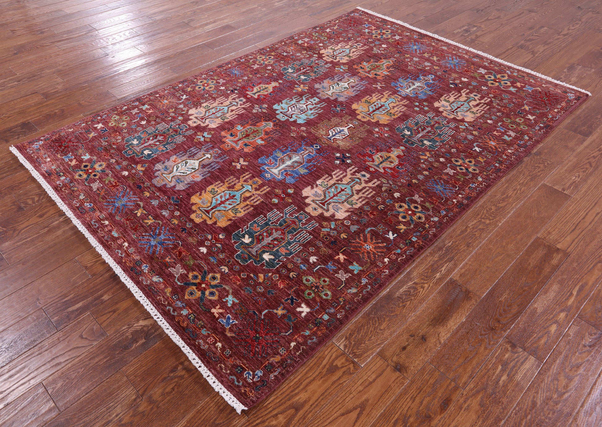 Tribal Persian Hand Knotted Wool Rug - 5' 7" X 8' 1" - Golden Nile