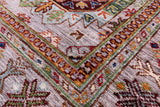 Grey Turkmen Ersari Hand Knotted Wool Rug - 5' 1" X 6' 7" - Golden Nile
