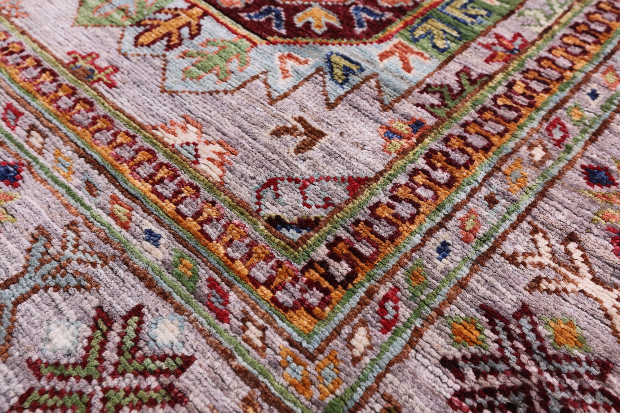 Grey Turkmen Ersari Hand Knotted Wool Rug - 5' 1" X 6' 7" - Golden Nile