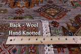 Grey Turkmen Ersari Hand Knotted Wool Rug - 5' 1" X 6' 7" - Golden Nile