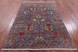 Grey Persian Tabriz Hand Knotted Wool Rug - 4' 11" X 6' 11" - Golden Nile