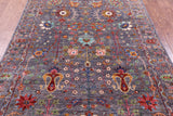 Grey Persian Tabriz Hand Knotted Wool Rug - 4' 11" X 6' 11" - Golden Nile