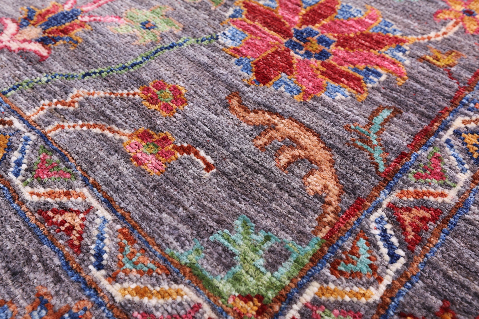 Grey Persian Tabriz Hand Knotted Wool Rug - 4' 11" X 6' 11" - Golden Nile