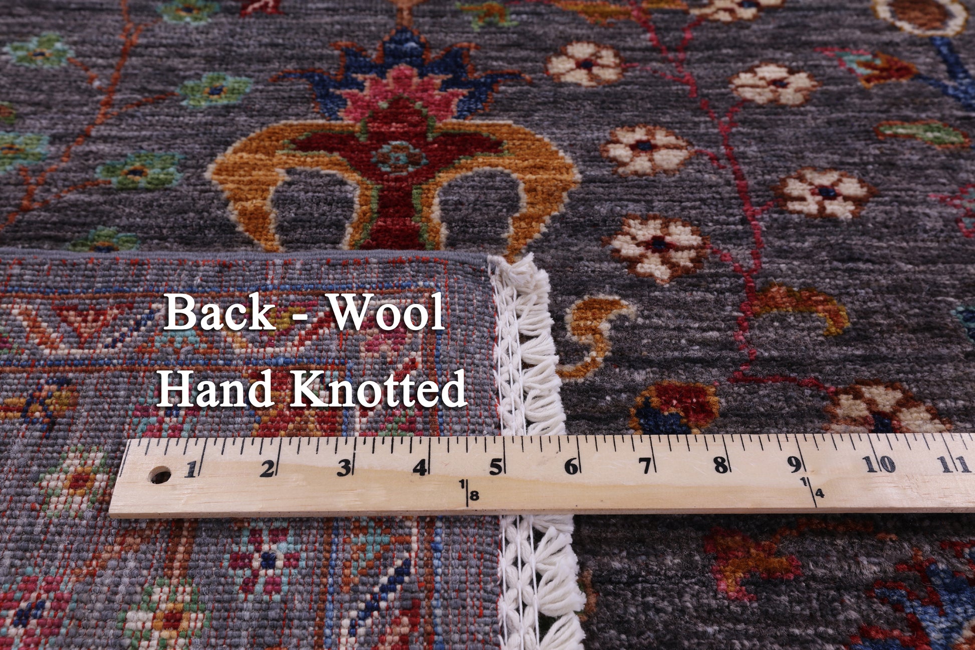 Grey Persian Tabriz Hand Knotted Wool Rug - 4' 11" X 6' 11" - Golden Nile