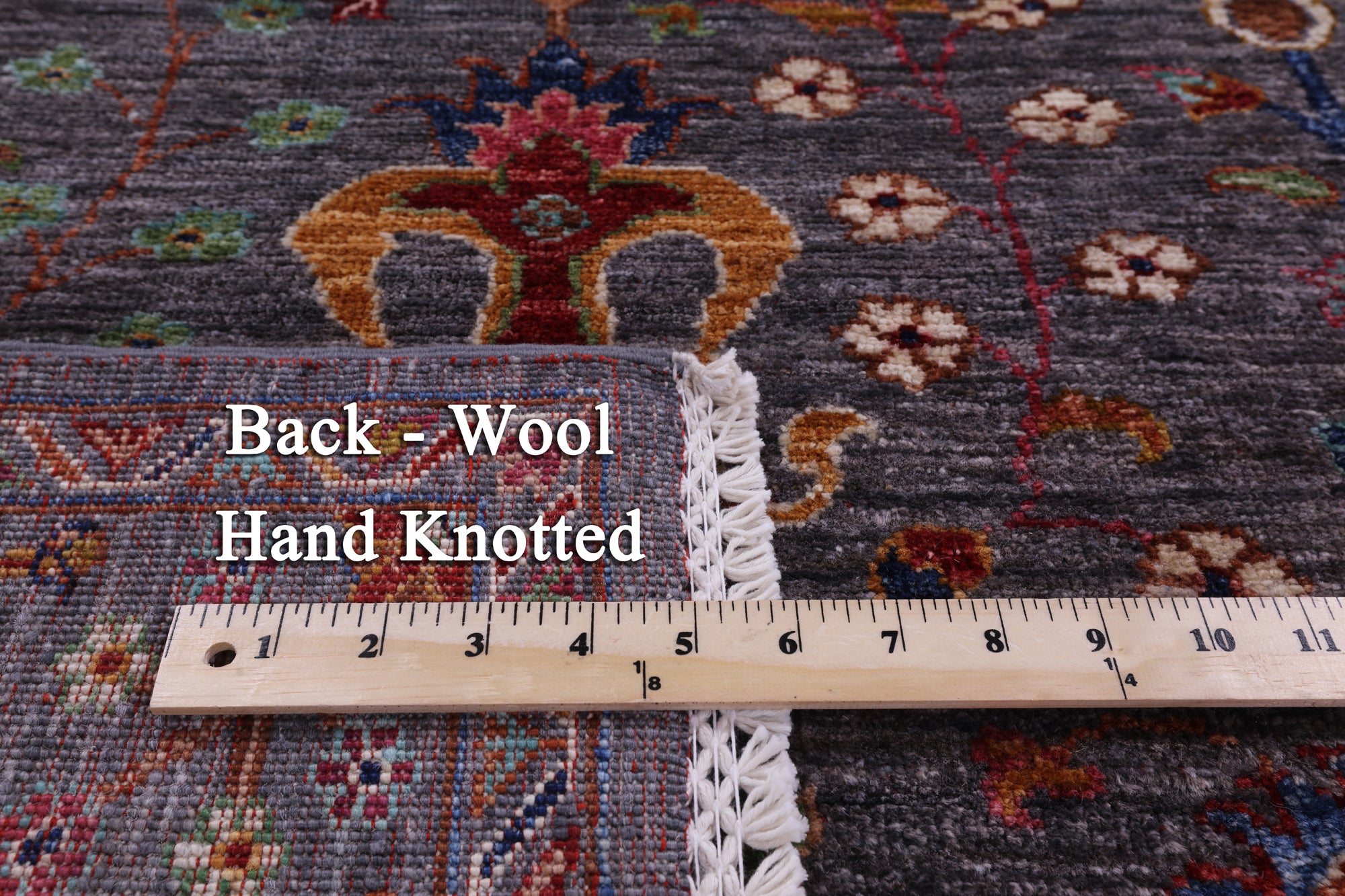 Grey Persian Tabriz Hand Knotted Wool Rug - 4' 11" X 6' 11" - Golden Nile