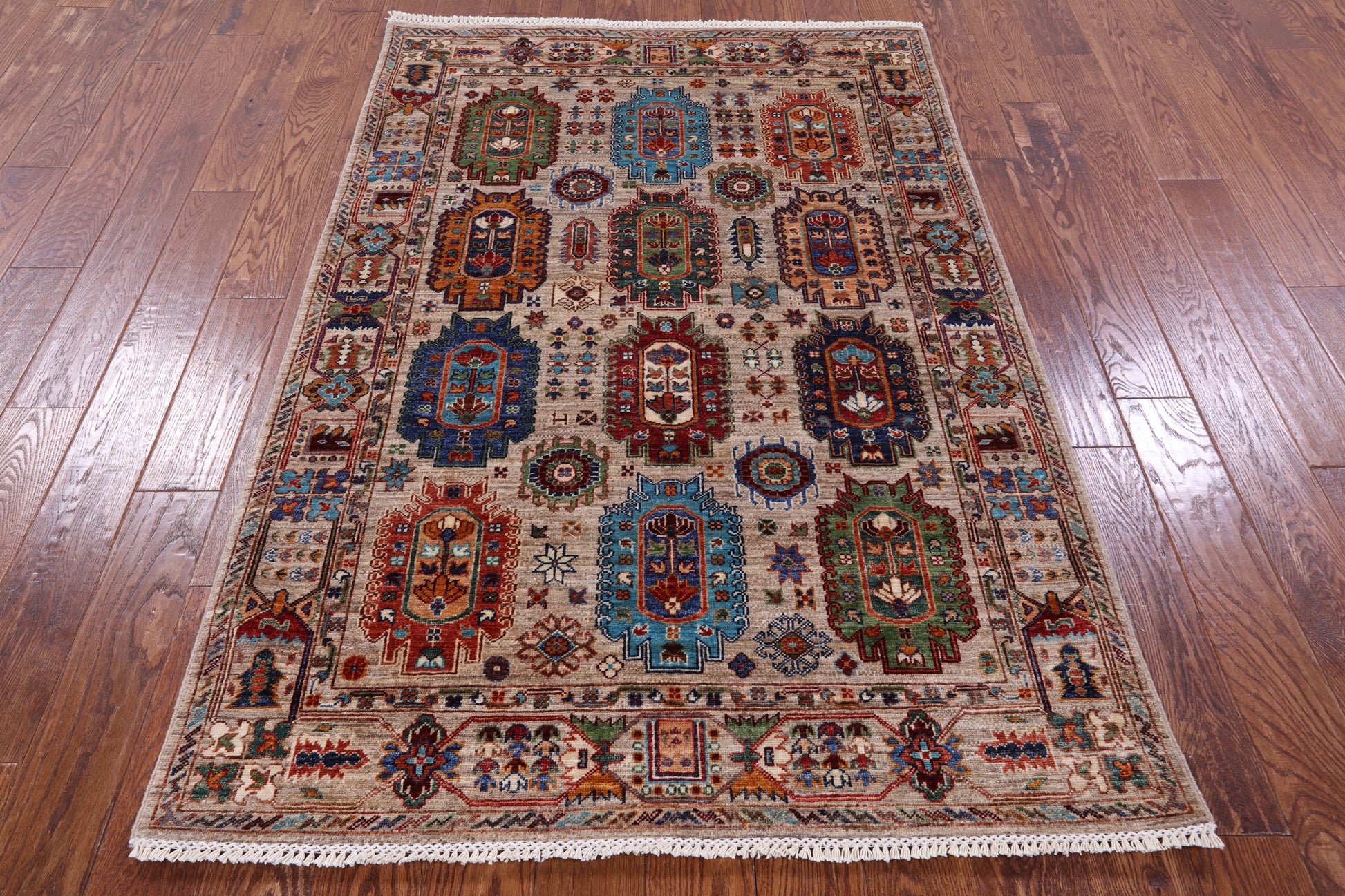 Turkmen Ersari Hand Knotted Wool Rug - 4' 2" X 6' 3" - Golden Nile