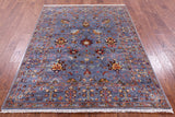 Peshawar Hand Knotted Wool Rug - 5' 0" X 6' 6" - Golden Nile