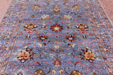 Peshawar Hand Knotted Wool Rug - 5' 0" X 6' 6" - Golden Nile