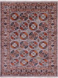 Grey Turkmen Ersari Hand Knotted Wool Rug - 5' 1" X 6' 6" - Golden Nile