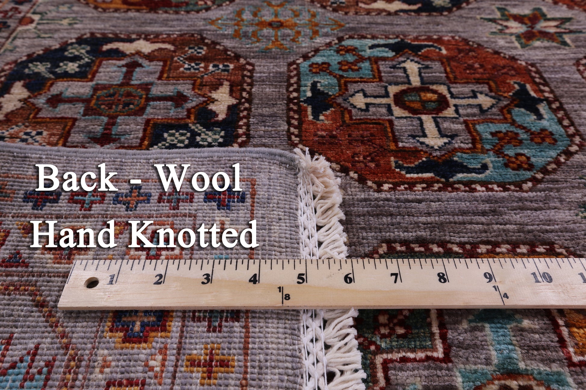 Grey Turkmen Ersari Hand Knotted Wool Rug - 5' 1" X 6' 6" - Golden Nile