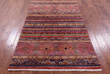 Khorjin Persian Gabbeh Hand Knotted Wool Rug - 4' 1" X 6' 0" - Golden Nile