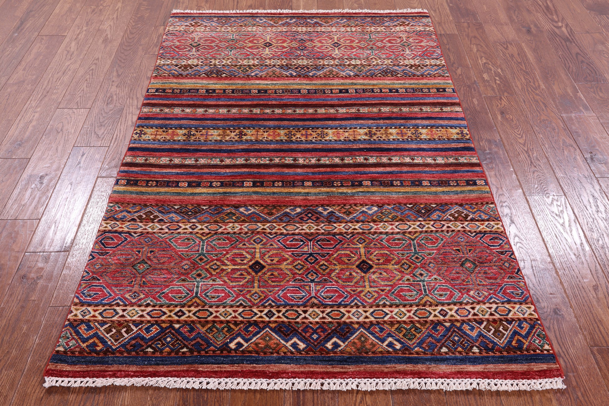 Khorjin Persian Gabbeh Hand Knotted Wool Rug - 4' 1" X 6' 0" - Golden Nile