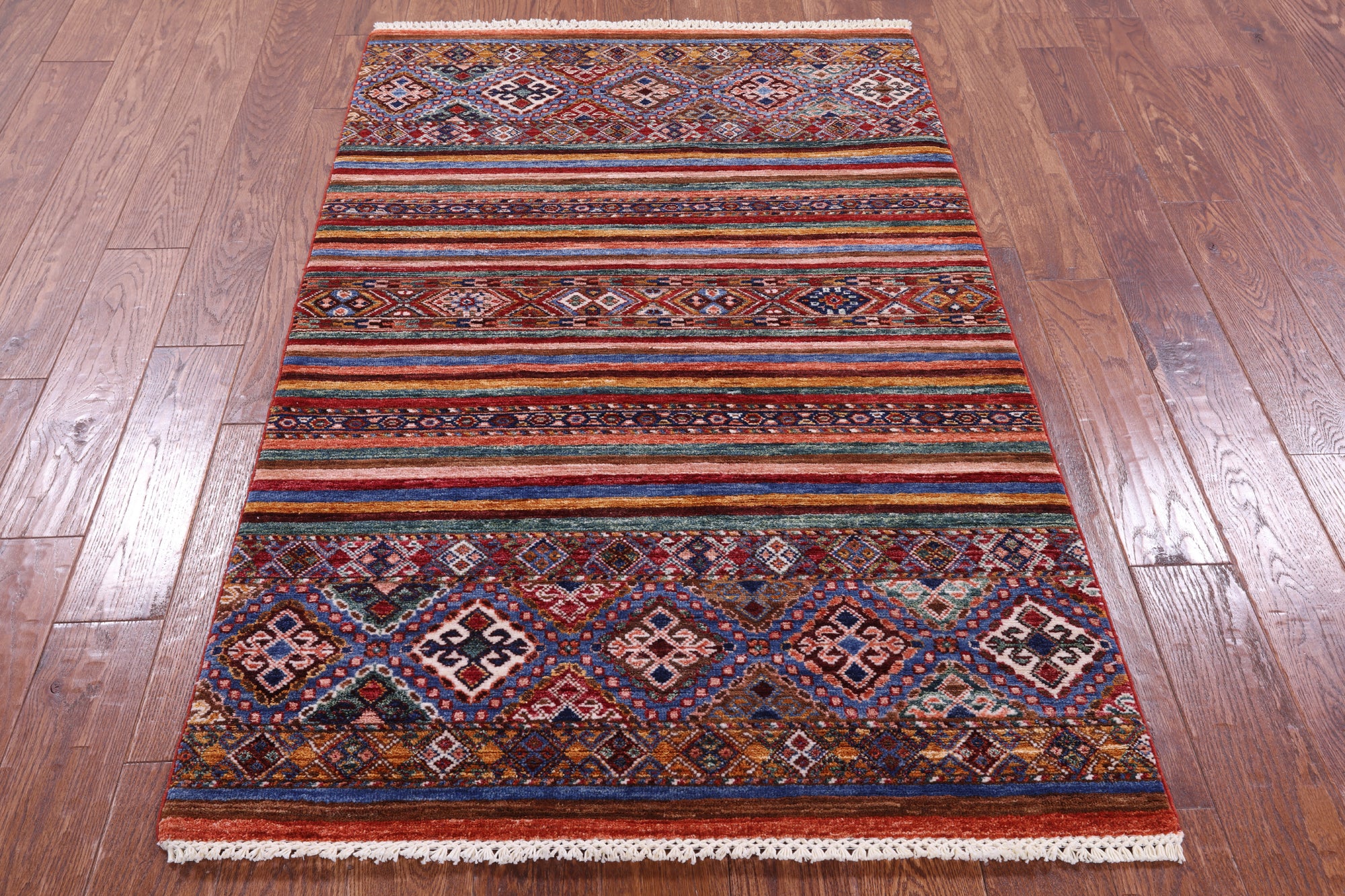 Khorjin Persian Gabbeh Hand Knotted Wool Rug - 3' 5" X 5' 4" - Golden Nile
