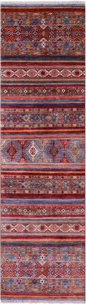 Khorjin Persian Gabbeh Hand Knotted Wool Runner Rug - 2' 8" X 9' 6" - Golden Nile