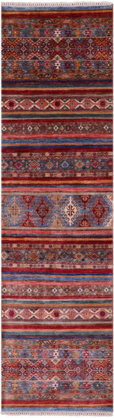 Khorjin Persian Gabbeh Hand Knotted Wool Runner Rug - 2' 8" X 9' 7" - Golden Nile