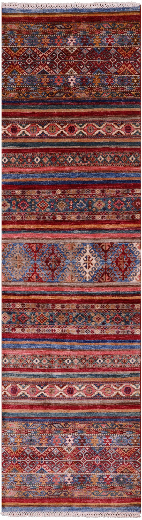 Khorjin Persian Gabbeh Hand Knotted Wool Runner Rug - 2' 8" X 9' 7" - Golden Nile