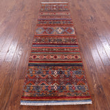 Khorjin Persian Gabbeh Hand Knotted Wool Runner Rug - 2' 8" X 9' 7" - Golden Nile
