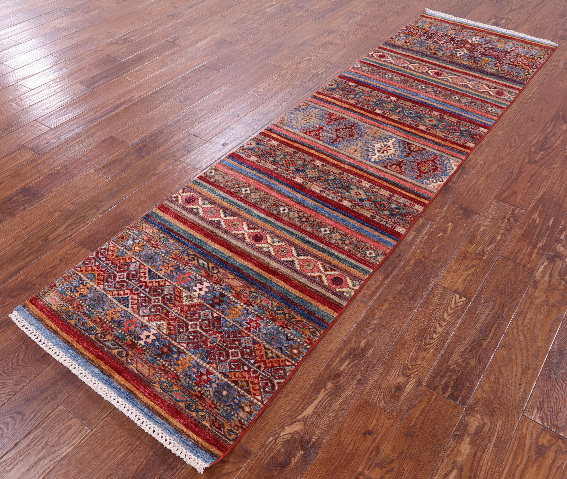 Khorjin Persian Gabbeh Hand Knotted Wool Runner Rug - 2' 8" X 9' 7" - Golden Nile