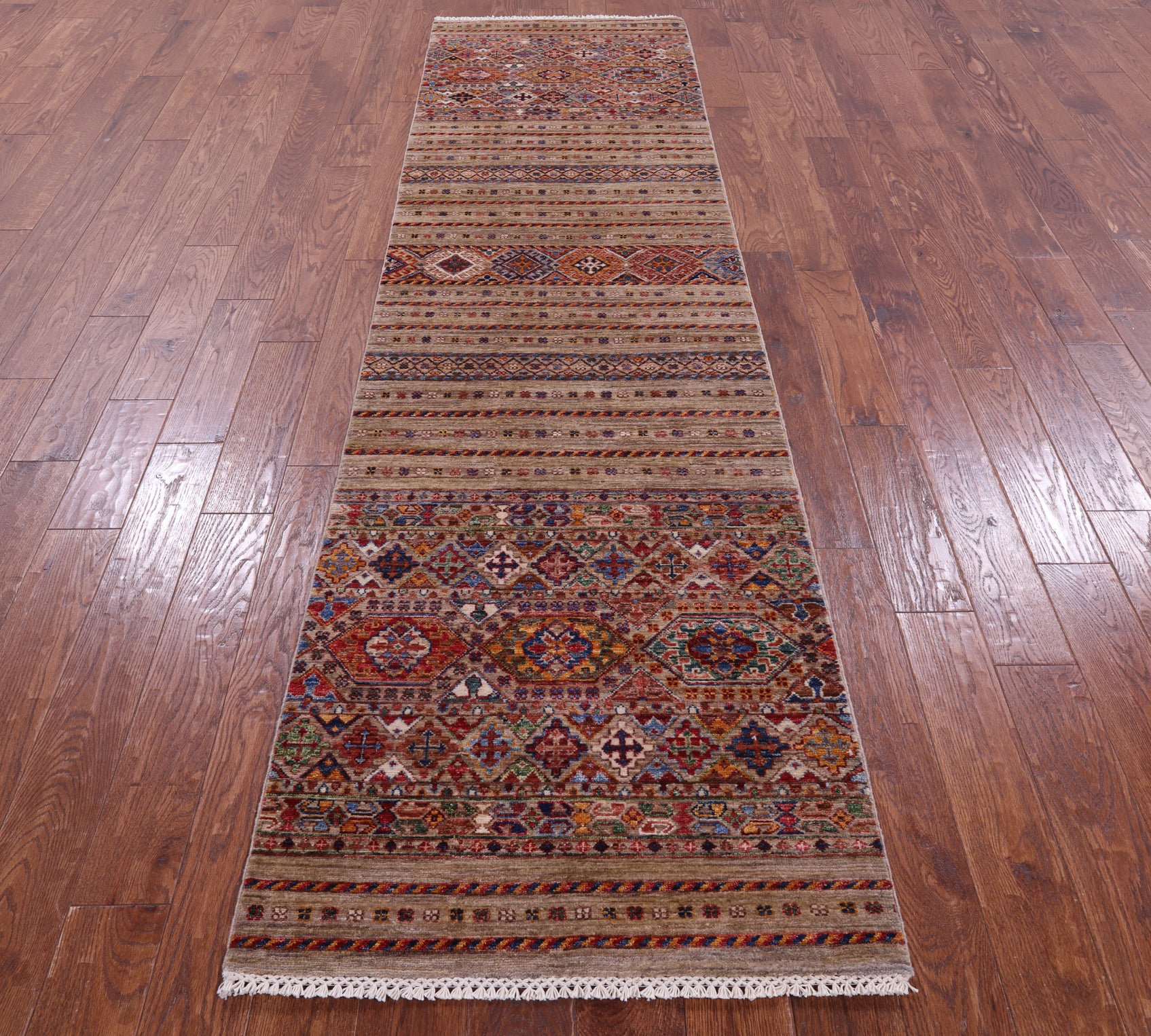 Khorjin Persian Gabbeh Hand Knotted Wool Runner Rug - 2' 8" X 10' 0" - Golden Nile
