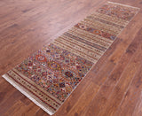 Khorjin Persian Gabbeh Hand Knotted Wool Runner Rug - 2' 8" X 10' 0" - Golden Nile
